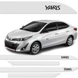 Jogo Friso Lateral Toyota Yaris Sedan Branco Pérola Cor Original - Kl store