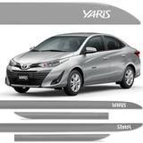 Jogo Friso Lateral Toyota Yaris Sedan Prata Lua Nova Cor Original - Kl store