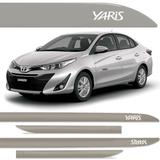 Jogo Friso Lateral Toyota Yaris Sedan Prata Premium Cor Original - Kl store