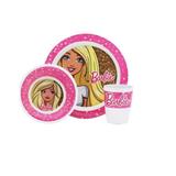 Jogo Infantil Prato, Tigela E Copo Melamine Barbie Yangzi