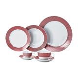 Jogo Jantar de Porcelana 42 Peças Linhas Vermelhas Wolff Super White Mail Box - Rojemac