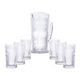 Jogo Jarra De Vidro 1,3L E 6 Copos 260ml Starry Bon Gourmet