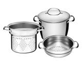 Jogo multi cooker aço inox 3 pç. - Allegra - Tramontina