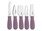 Jogo p queijo 3 peças harmoniza roxo-sortidos com lamina aco inox e cabos polipropileno tramontina