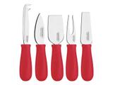 Jogo p queijo 3pc harmoniza vermelho-sortidos com lamina aco inox e cabos polipropileno tramontina