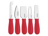 Jogo p queijo 3pc harmoniza vermelho-sortidos com lamina aco inox e cabos polipropileno tramontina