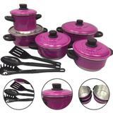 Jogo Panela Caçarola Alumínio Tampa Vapor 08 peças Rosa Pink - Alumínio extra forte