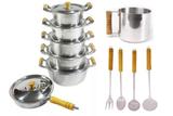 Jogo panelas fundido kit frigideira , colheres e caneco - Jr