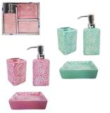 Jogo para banheiro de porcelana flor cintilante colors com 3 pecas na caixa - Fwb