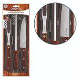 Jogo Para Churrasco Com Cabo Madeira Original Line 3 PeçasLine