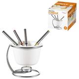 Jogo Para Fondue De Porcelana 4 Garfos Suporte E Vela 450 ml - Mpbrasil
