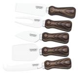Jogo para Queijo Aço Inox 5 Peças Castanho POLYWOOD - Tramontina