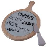 Jogo para queijo madeira c/vidro faca em inox - Dynasty