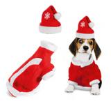 Jogo Pet Natal Fantasia Vermelho Roupa/gorro 2 Peças Magizi - Net rusticos