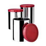 Jogo Porta Mantimentos Euro Home IN0344 3 Peças Inox Vermelho