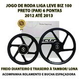 Jogo Roda Liga Leve Biz 100 Alumínio Preto 6 Pontas - Scud