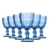 Jogo Taça Vinho Elegance Azul 210ml Class Home