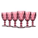 Jogo Taças Vinho Diamante Lilás 210ml Class Home