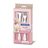 Jogo talheres aco inox 2 pcs le petit menina tramontina