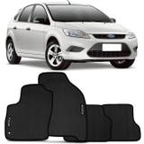 Jogo Tapete Borracha PVC Focus Hatch Sedan 10 a 13 Preto Bordado Carpete Antiderrapante Impermeável - Flash