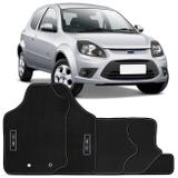 Jogo Tapete Borracha PVC Ford Ka 2013 e 2014 Preto com Grafia Emblema Impermeável 5 Peças - Requinte tapetes