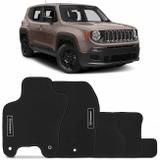 Jogo Tapete Borracha PVC Jeep Renegade 2015 2016 Preto com Grafia e Emblema Impermeável 5 Peças - Requinte tapetes