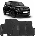 Jogo Tapete Borracha PVC Jeep Renegade 2017 a 2019 Preto com Grafia e Emblema Impermeável 5 Peças - Requinte tapetes