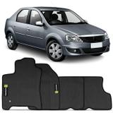 Jogo Tapete Borracha PVC Logan 2009 a 2013 Preto Bordado Carpete Impermeável 4 Peças - Top gear