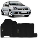 Jogo Tapete Borracha PVC Renault Clio 1997 a 2012 Preto com Grafia e Emblema Impermeável 5 Peças - Requinte tapetes