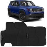 Jogo Tapete Borracha PVC Renegade 2016 a 2019 Preto com Grafia Emblema 4 Peças - Top gear