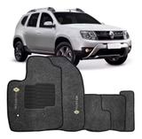 Jogo Tapete Carpete Duster 2016 A 2019 Logo Bordado Grafite - Renault