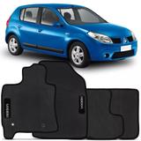 Jogo Tapete Carpete Pvc Sandero 2008 A 2014 Preto 4 Peças - Flash