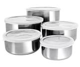 Jogo Tigelas Inox 5pçs c/Tampa HERCULES