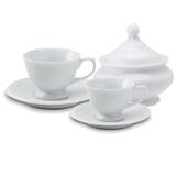 Jogo Xicaras para Chá e Café Porcelana Pomerode Branca Schmidt