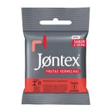 Jontex Preservativo Lubrificado Frutas Vermelhas 3 Unidades