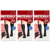 Kendall 1812 Meia 3/4 Média Compressão Masculina Preta M (Kit C/03)