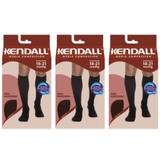 Kendall 1813 Meia 3/4 Média Compressão Masculina Preta G (Kit C/03)