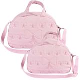 Kit 02 Bolsas de Maternidade Laço Rosa Coleção Lucca - Talismã