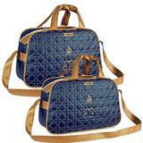 Kit 02 Bolsas de Maternidade Majestade Azul Marinho com Dourado - Talismã