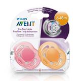 Kit 02 Chupetas Bpa Freeflow 6-18 Meses Philips Avent Scf178/24 - Phlips avent