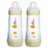 Kit 02 Mamadeiras MAM 320ml Bege Anti Colica Esterilizavel