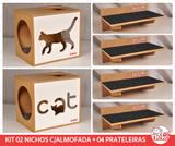 Kit 02 Nichos Gatos Almofada + 04 Prat Arranh - Fte Branca - Cat + Walk Cat - Nekocat