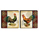 Kit 02 Quadros Cozinha Vintage Galos Canvas 30x30cm-COZ107 - Lubrano decor