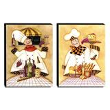 Kit 02 Quadros Cozinha Vintage Garçom Canvas 40x30cm-COZ19 - Lubrano decor