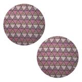 Kit 02 Sousplat Para Prato Suporte De Mesa Decorativo Rosa Mosaico 30 cm - DRossi