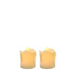 Kit 02 Vela Decorativa em LED Castiçal Creme 4X3,7cm - D'Rossi - Dea