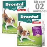 Kit 02cx vermífugo drontal plus carne cães até 10kg - Bayer
