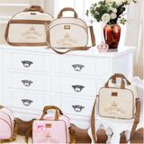 Kit 03 Bolsas de Maternidade Realeza Personalizada Palha/Marrom - Talismã
