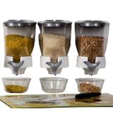 Kit 03 Dispenser Parede Pote Porta Mantimento Dosador Cinza - Cobrirel