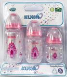Kit 03 Mamadeiras Big Natural Orto Kuka 150/240/330ml Rosa